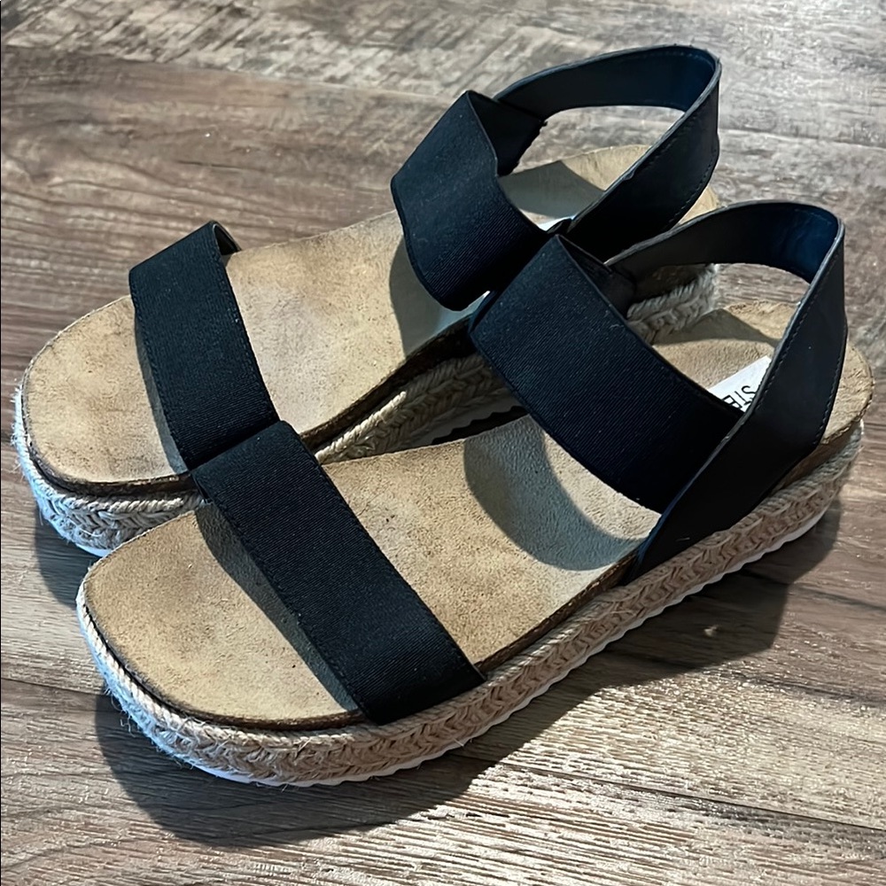Steve Madden Black Jaklyn Espadrille Sandals